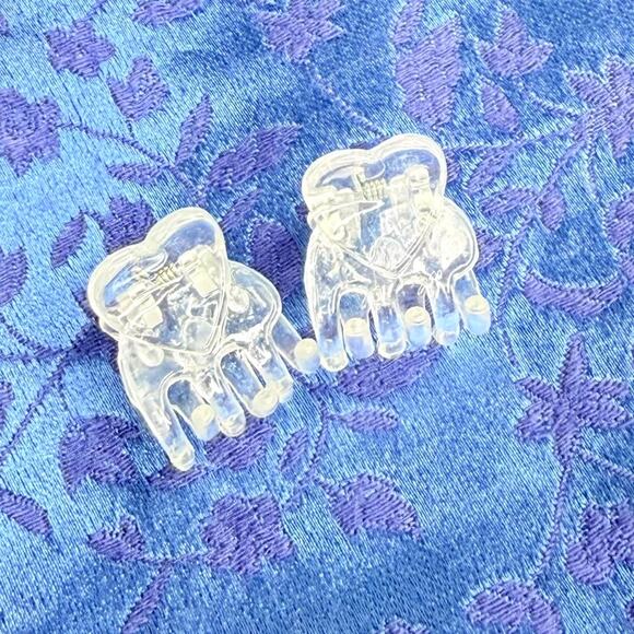 American Girl Sapphire Party Outfit Blue Dress Silver Shoes Sweater Hair Clips - Picture 7 of 11